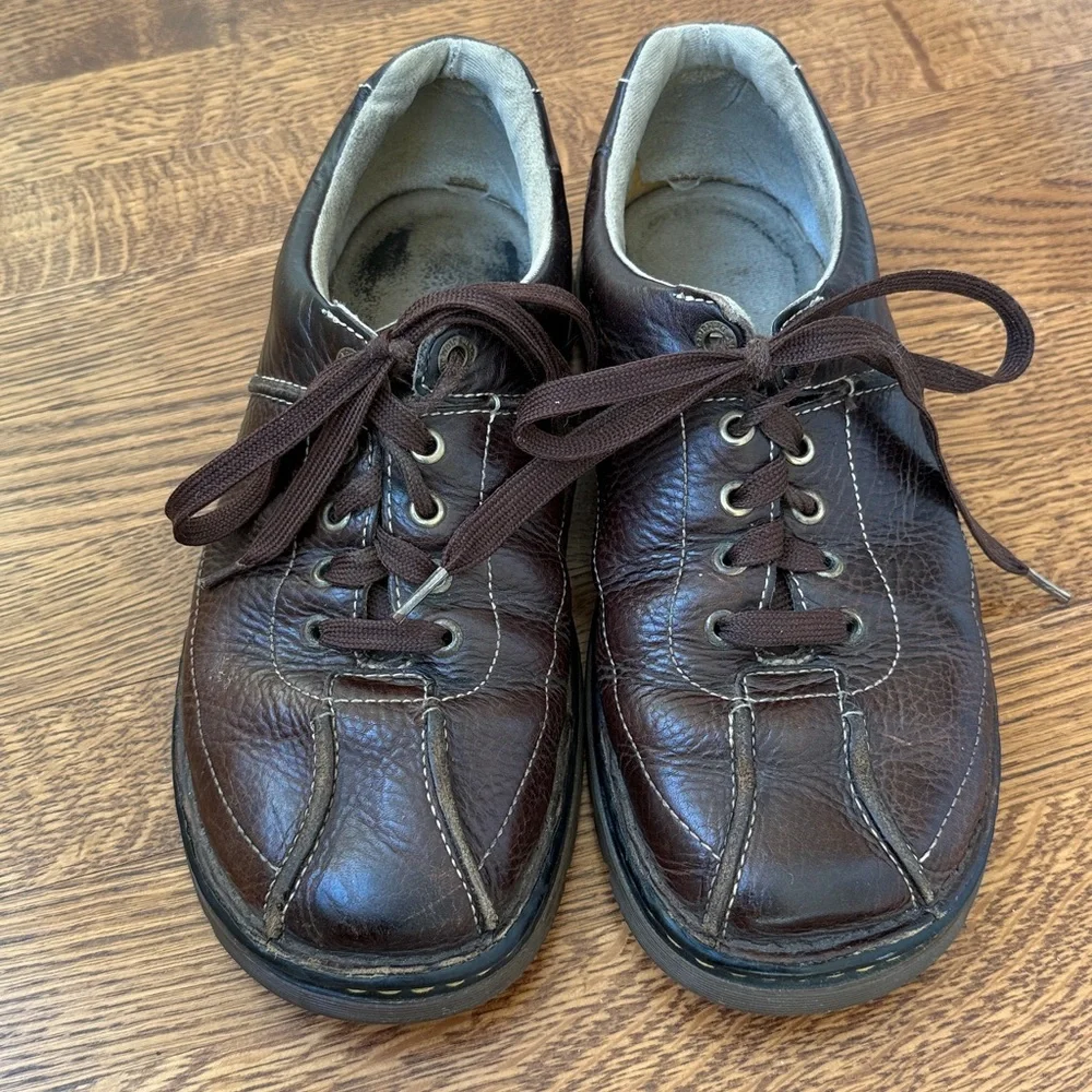 DOC MARTENS Brown Leather Oxford Shoes Y2K‎ Retro Chunky Grunge Dark Academia 10
